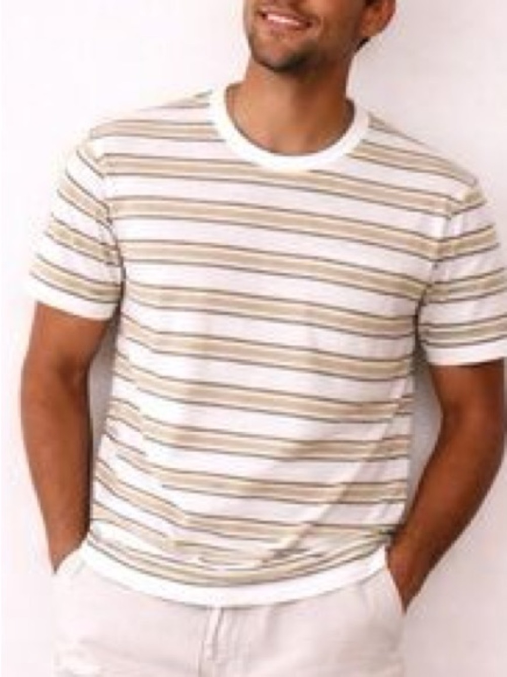 Common People Striped Cotton Crewneck Tee